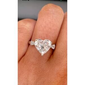 3.01 CT Heart Lab Diamond Engagement Ring, 14K Gold, IGI Certified E VS2